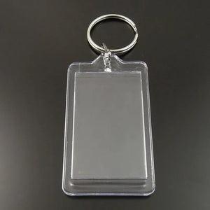 8PCS Clear Rectangle Photograph Case Keychain Keyrings for Women Men