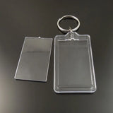 8PCS Clear Rectangle Photograph Case Keychain Keyrings for Women Men