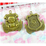 8PCS Bronze Skull Shape Pendants Charms for Jewelry Making