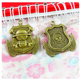 8PCS Bronze Skull Shape Pendants Charms for Jewelry Making