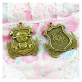 8PCS Bronze Skull Shape Pendants Charms for Jewelry Making