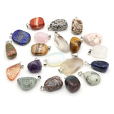 8PCS Natural Stone Irregular Pendant DIY Necklace Accessory