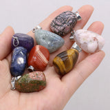 8PCS Natural Stone Irregular Pendant DIY Necklace Accessory