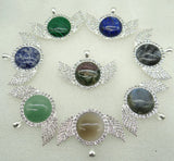 8PCS Natural Stone Quartz Crystal Pendant Diy Jewelry Making Necklace