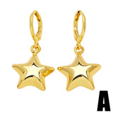 Star Dangle Earrings for Women Girls Copper Hoops Huggie Earrings