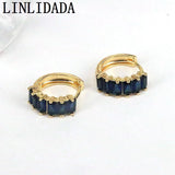Fashion Rainbow CZ Crystal Zircon Small Hoop Earrings for Gift Jewelry