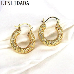 Vintage Gold-Plated Chunky Copper Earrings