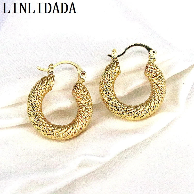 Vintage Gold-Plated Chunky Copper Earrings
