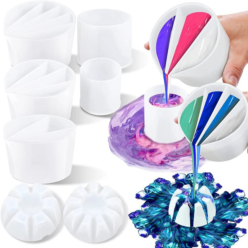 8-Pc Paint Pour Cup Bundle for DIY Resin Acrylic Paint