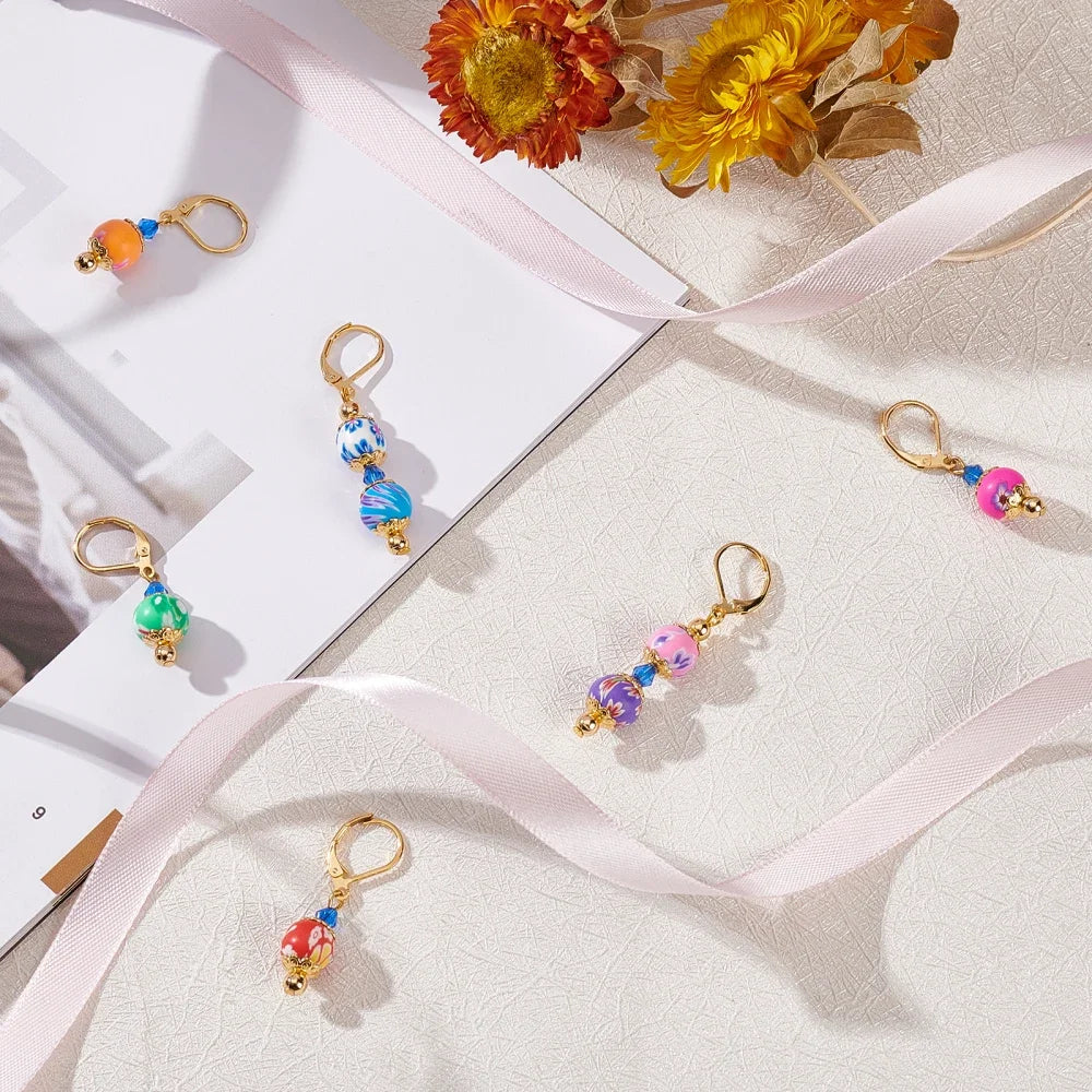 8Pc Round Stitch Markers 8Color Polymer Clay Crochet Stitch Marker Charms