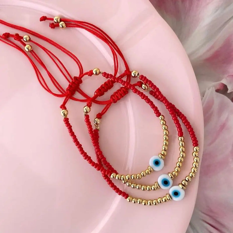 8Pcs Evil Eye Bracelets Beaded Bracelet For Women