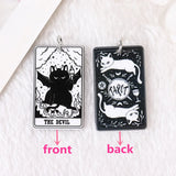 8Pcs Cat Tarot Card Charms Acrylic Sun Moon Jewelry Earring Necklace Diy