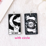 8Pcs Cat Tarot Card Charms Acrylic Sun Moon Jewelry Earring Necklace Diy