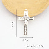 8Pcs St. Benedict Cross Pendant CSPB Silver Charms DIY Necklaces Jewelry