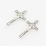 8Pcs St. Benedict Cross Pendant CSPB Silver Charms DIY Necklaces Jewelry