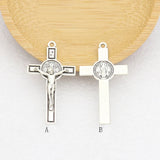 8Pcs St. Benedict Cross Pendant CSPB Silver Charms DIY Necklaces Jewelry