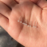 8Pcs 925 Silver Nose Rings Studs CZ Zircon Body Piercing Jewelry