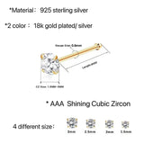 8Pcs 925 Sterling Silver CZ Inlaid Nose Studs 22G Piercing Jewelry