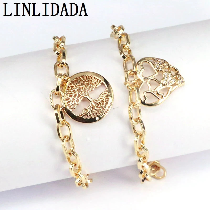 8Pcs Metal Link Chain Bracelets for Women