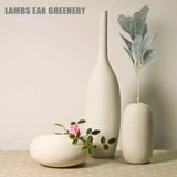 8Pcs Flocked Lambs Ear Leaves Stems Faux Greenery Sprays