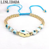 Boho Hamsa Lampwork Glass Beaded Bracelet - Set of 8