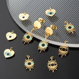 8Pcs Enamel Pendants for Jewelry Making DIY with Eye, Mixed