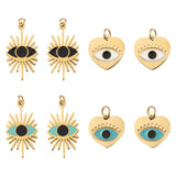8Pcs Enamel Pendants for Jewelry Making DIY with Eye, Mixed