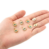 8Pcs Enamel Pendants for Jewelry Making DIY with Eye, Mixed