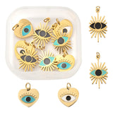 8Pcs Enamel Pendants for Jewelry Making DIY with Eye, Mixed