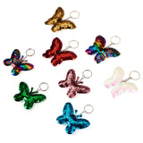 8Pcs Butterfly Pendant Keychain Crystal Sequin DIY Home Decoration