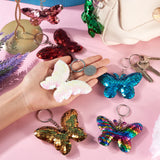 8Pcs Butterfly Pendant Keychain Crystal Sequin DIY Home Decoration