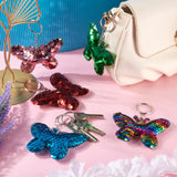 8Pcs Butterfly Pendant Keychain Crystal Sequin DIY Home Decoration
