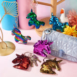 8Pcs Butterfly Pendant Keychain Crystal Sequin DIY Home Decoration