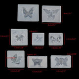 8Pcs Butterfly Silicone Resin Molds Earring Necklace Pendant