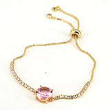 8Pcs Crystal Zircon Bracelet for Women Adjustable Chain Bracelets Gift