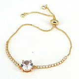 8Pcs Crystal Zircon Bracelet for Women Adjustable Chain Bracelets Gift