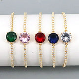 8Pcs Crystal Zircon Bracelet for Women Adjustable Chain Bracelets Gift