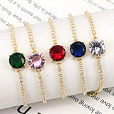 8Pcs Crystal Zircon Bracelet for Women Adjustable Chain Bracelets Gift
