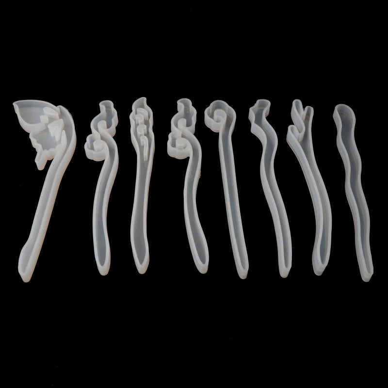 8Pcs DIY Classical Hairpin Silicone Mold Jewelry Making Resin Craft