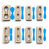 8Pcs DIY Keychain Scrapbook Embossing Wooden Die Cutting Leather Mold