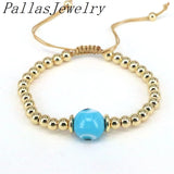8Pcs 18k Ball Beaded Bracelet, Colorful Evil Eye Bead Rope Chain Bracelet