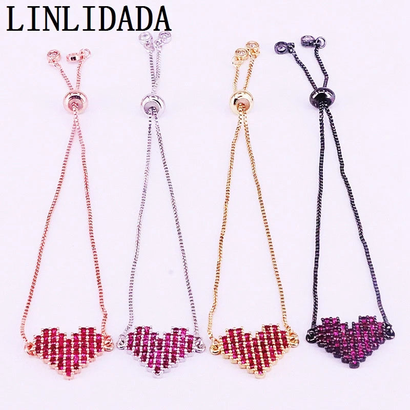 Heart Bracelets for Women with Cubic Zirconia