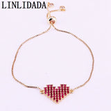 Heart Bracelets for Women with Cubic Zirconia