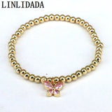 8Pcs Crystal Zircon Butterfly Charm Bracelets for Women