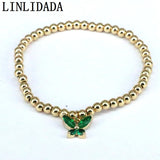 8Pcs Crystal Zircon Butterfly Charm Bracelets for Women