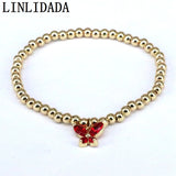 8Pcs Crystal Zircon Butterfly Charm Bracelets for Women