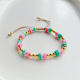 8Pcs Polymer Clay Heishi Beads Bracelet for Women