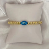 8Pcs Lampwork Eye Bracelet for Women Accessories Round Beaded