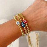 8Pcs Lampwork Eye Bracelet for Women Accessories Round Beaded