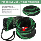 8Pcs Fishing Rod Sleeve Sock Scalable Braided Mesh with Lanyard